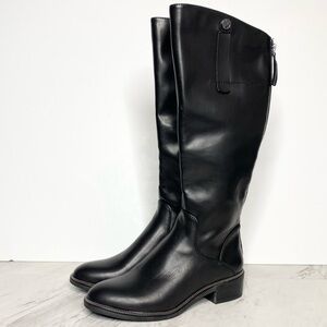 New! Franco Sarto Becks Faux Leather Black Riding Boot 7 1/2